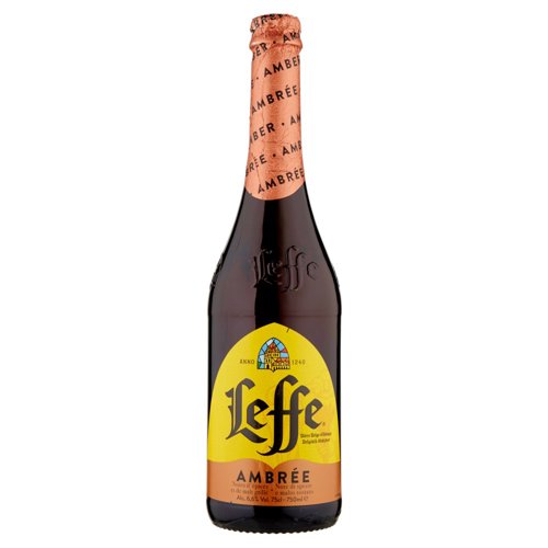 LEFFE AMBRÈE Birra ambrata belga d'abbazia doppio malto bottiglia 75cl