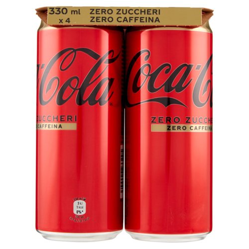 COCA-COLA Zero Zuccheri Senza Caffeina Lattina 4 x 330 ml