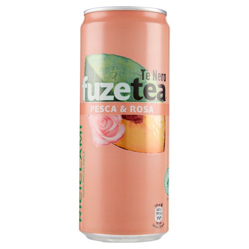 FUZE TEA, Tè Nero Pesca con una nota di Rosa Sleek Can 330ml 