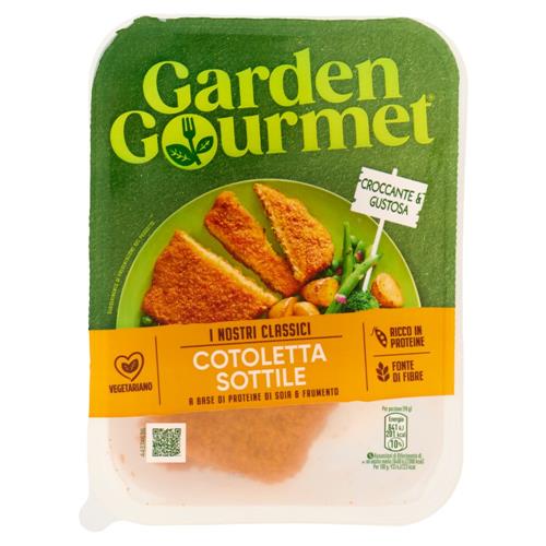 GARDEN GOURMET Cotoletta Sottile Vegetariana di Soia e Frumento 2 pezzi 180g