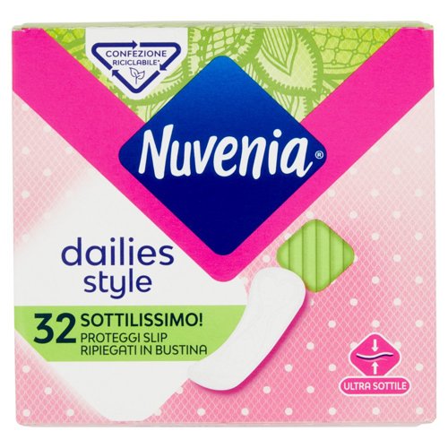 Nuvenia dailies style Sottilissimo Proteggi Slip Ripiegati in Bustina 32 pz