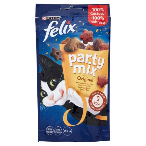FELIX Party Mix Snacks Original Aromatizzato con Pollo, Fegato e Tacchino 60 g