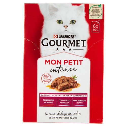 PURINA GOURMET Mon Petit Filettini Intense cotti in Salsa (Manzo / Agnello / Vitello) 6x50g