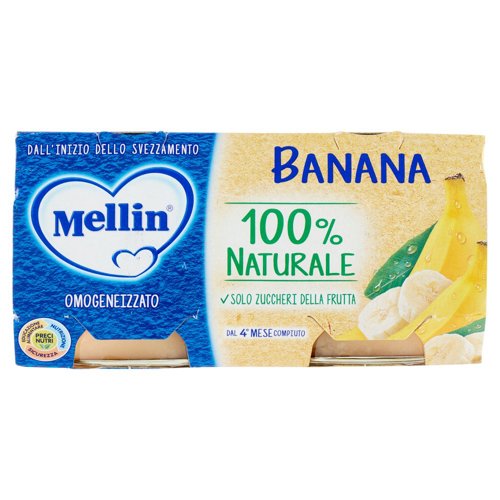 Mellin Banana 100% Naturale Omogeneizzato 2 x 100 g