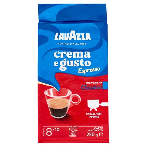 Lavazza Crema e Gusto Espresso Classico Caffè Macinato 250 g