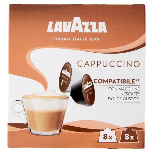 Lavazza Cappuccino Compatibile** con Macchine Nescafé Dolce Gusto* 8 x 17 g + 8 x 8 g 200 g