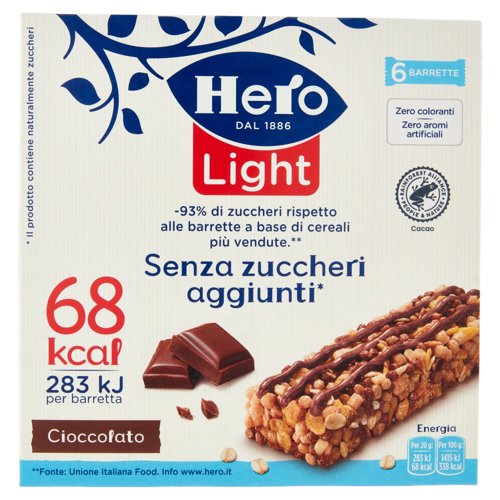 Hero Light Barrette Cioccolato 6 x 20 g