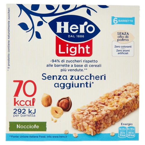 Hero Light Barrette Nocciole 6 x 20 g