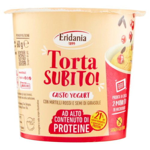 Eridania Torta Subito! Gusto Yogurt con Mirtilli Rossi e Semi di Girasole 60 g