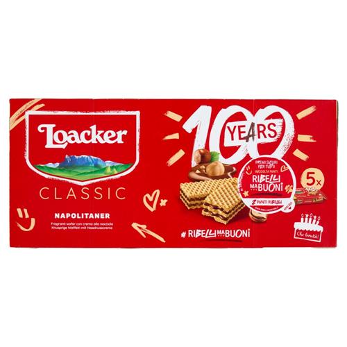 Loacker Classic Napolitaner Wafer con crema alle Nocciole 100% Italiane Wafers 45gx5