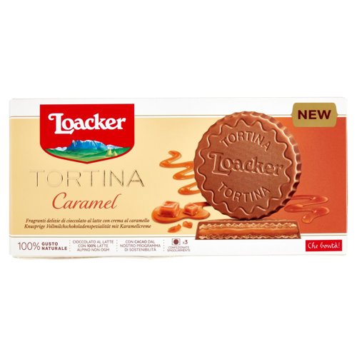 Loacker Tortina Caramel al cioccolato al latte con crema al caramello e wafer 21gx6