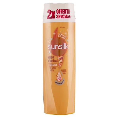 sunsilk Morbidi e Luminosi Shampoo per Capelli Secchi 2 x 250 ml