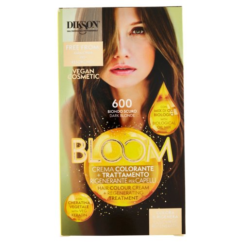 Dikson Bloom Crema Colorante + Trattamento Rigenerante per Capelli 600 Biondo Scuro