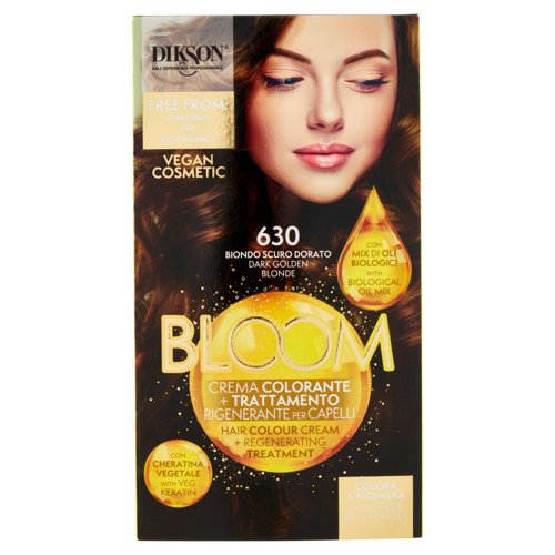 Dikson Bloom Crema Colorante + Trattamento Rigenerante per Capelli 630 Biondo Scuro Dorato