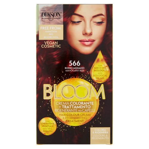 Dikson Bloom Crema Colorante + Trattamento Rigenerante per Capelli 566 Rosso Mogano