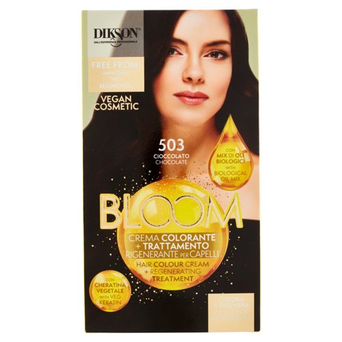 Dikson Bloom Crema Colorante + Trattamento Rigenerante per Capelli 503 Cioccolato