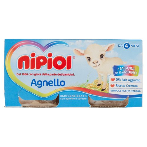 nipiol Agnello Omogeneizzato con agnello e cereale 2 x 80 g