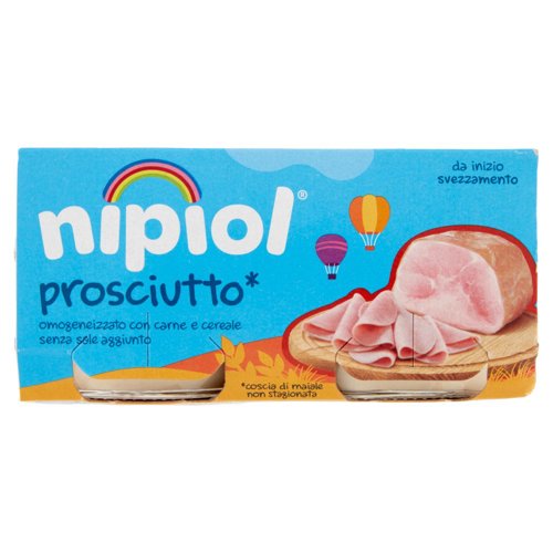 nipiol prosciutto* omogeneizzato con carne e cereale 2 x 80 g