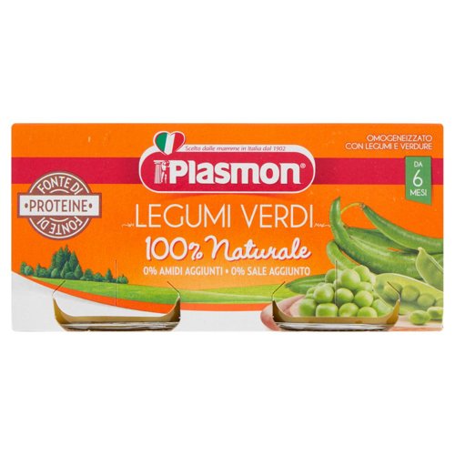 Plasmon Legumi Verdi Omogeneizzato con Legumi e Verdure 2 x 80 g