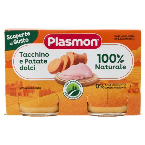 Plasmon Scoperte di Gusto Omogeneizzato Tacchino e Patate dolci 240 g