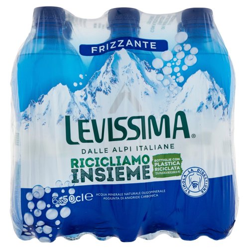 LEVISSIMA, Acqua Frizzante R-PET 25% 6 x 0,5 L