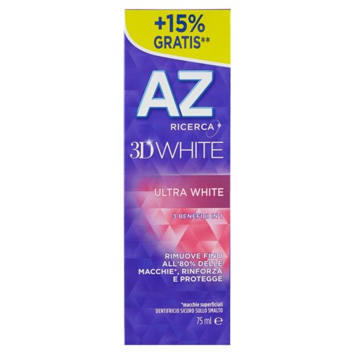 AZ Ricerca Dentifricio 3D White Ultra White 65 ml + 10ml
