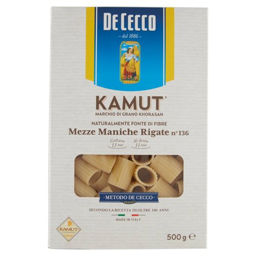 De Cecco Kamut Mezze Maniche Rigate n°136 500 g