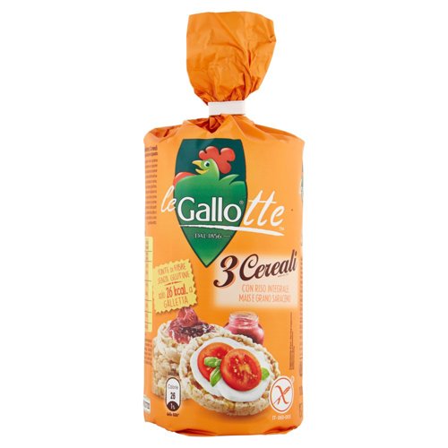 Gallo 3 Cereali le Gallotte con Riso Integrale, Mais e Grano Saraceno 100 g