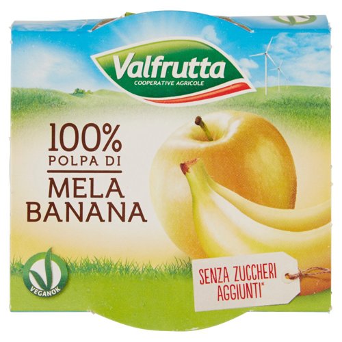Valfrutta 100% Polpa di Mela Banana 2 x 100 g