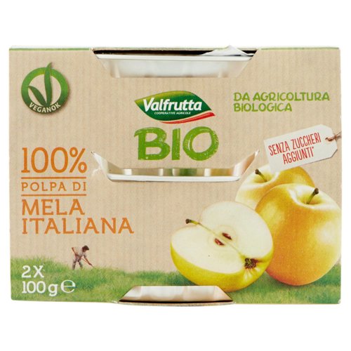 Valfrutta Bio 100% Polpa di Mela Italiana 2 x 100 g