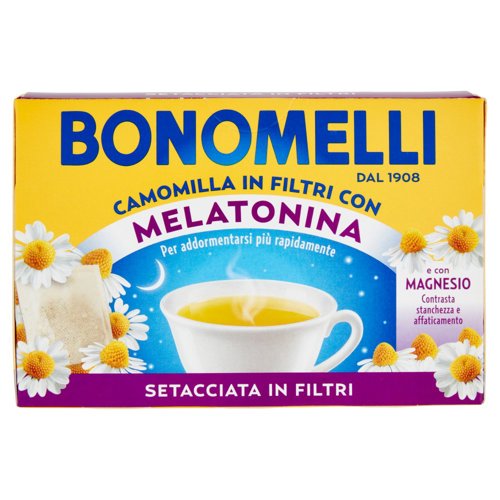 Bonomelli Camomilla in Filtri con Melatonina e con Magnesio Setacciata in Filtri 14 filtri 35 g