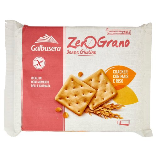 Galbusera ZeroGrano Senza Glutine Cracker con Mais e Riso 8 x 40 g