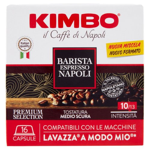 Kimbo Barista Espresso Napoli Capsule Compatibili con le Macchine Lavazza A Modo Mio* 16 x 7,5 g
