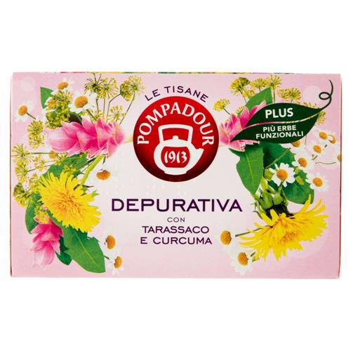 Pompadour Le Tisane Plus Depurativa con Tarassaco e Curcuma 18 x 2,2 g