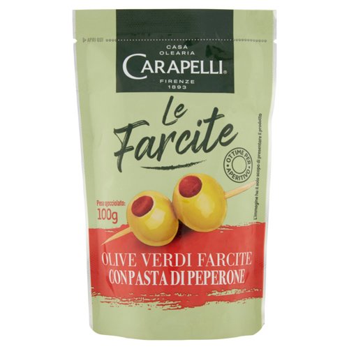 Carapelli le Farcite Olive Verdi Farcite con Pasta di Peperone 170 g