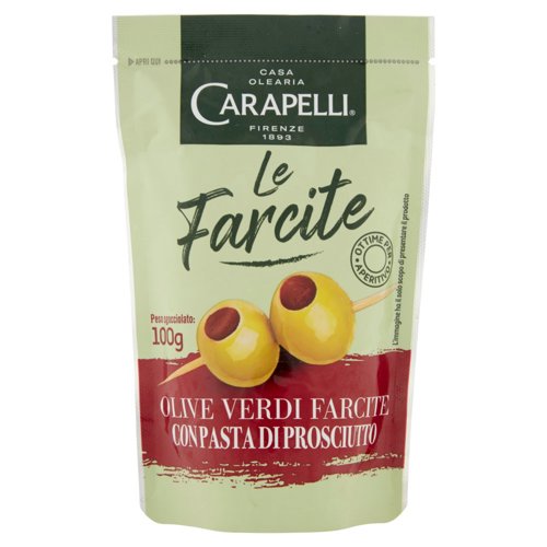 Carapelli le Farcite Olive Verdi Farcite con Pasta di Prosciutto 170 g