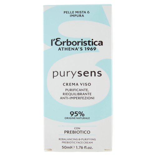 l'Erboristica purysens Crema Viso Purificante, Riequilibrante Anti-Imperfezioni 50 ml