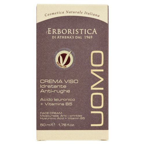 l'Erboristica Uomo Crema Viso Idratante Anti-rughe Acido Ialuronico + Vitamina B5 50 ml