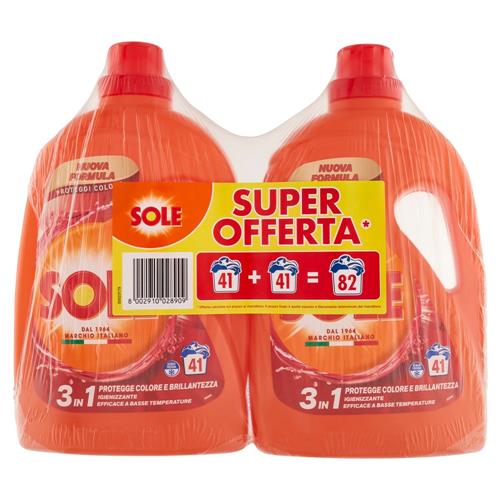 Sole Detersivo lavatrice Proteggi Colore 82 lavaggi 2 x 1,845 L