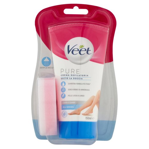 Veet Silk & Fresh Technology Crema Depilatoria Sotto la Doccia per Pelli Sensibili - 150 ml