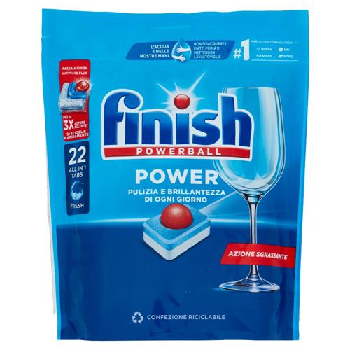 Finish Power All in One Regular pastiglie lavastoviglie 22 lavaggi 352 gr