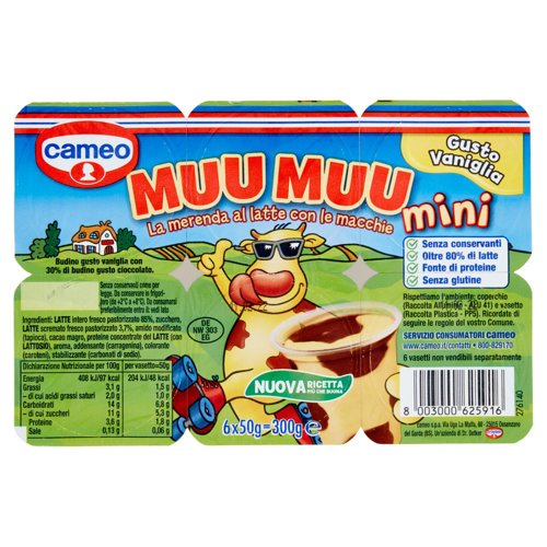 cameo Muu Muu mini Gusto Vaniglia 6 x 50 g