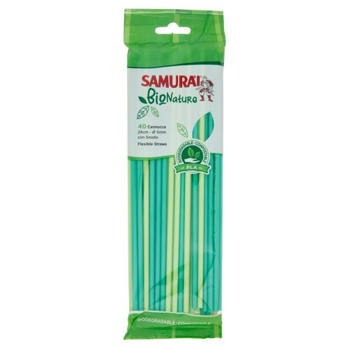 Samurài BioNature Cannucce 24cm - Ø 5mm con Snodo 40 pz