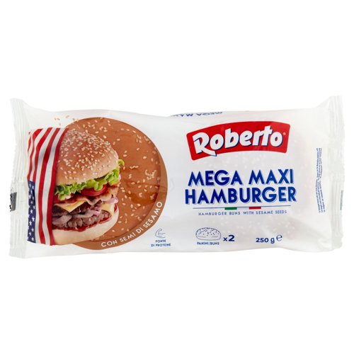 Roberto Mega Maxi Hamburger con Semi di Sesamo 2 Panini 250 g