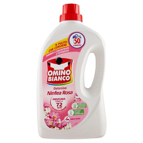 Omino Bianco Detersivo Lavatrice Liquido Ninfea Rosa 50 Lavaggi 2000 ml