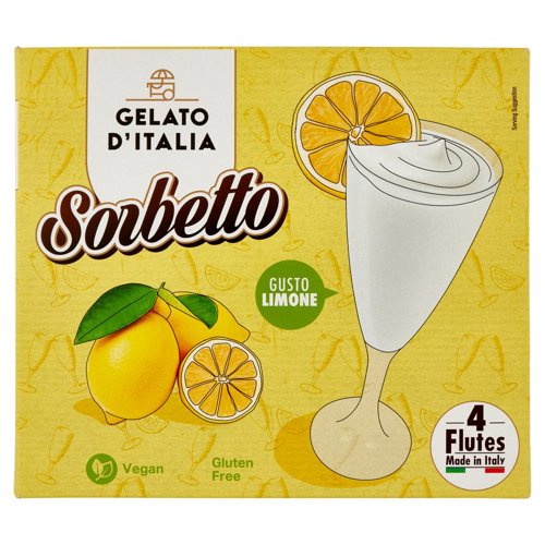 Gelato d'Italia Sorbetto Gusto Limone Flutes 4 x 65 g