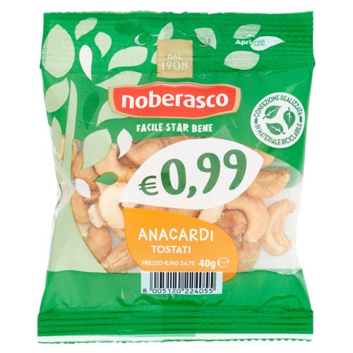 noberasco € 0,99 Anacardi Tostati 40 g