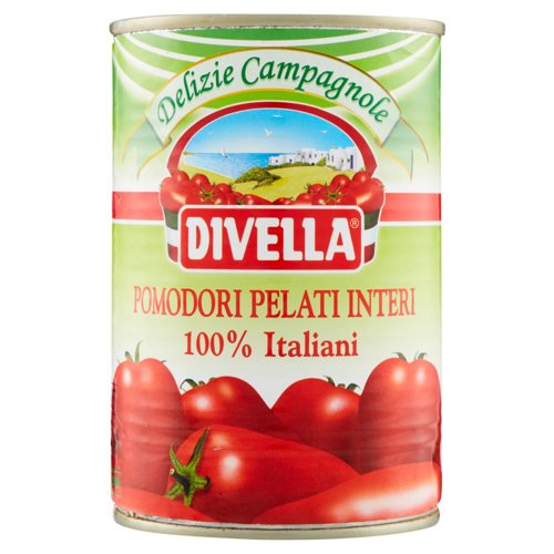 Divella Delizie Campagnole Pomodori Pelati Interi 100% Italiani 400 g