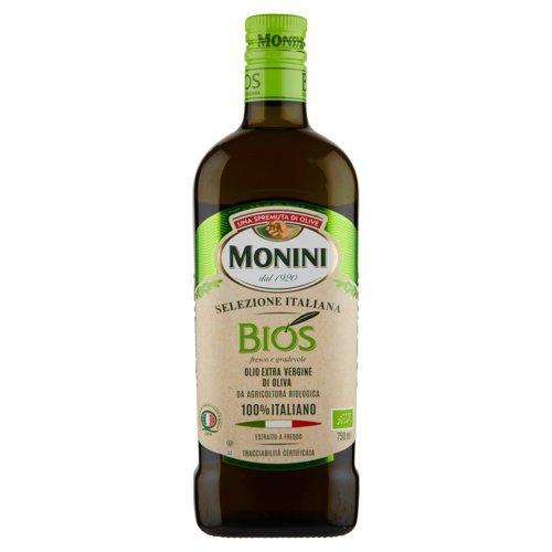 Monini Selezione Italiana Bios Olio Extra Vergine di Oliva da Agricoltura Biologica 750 ml
