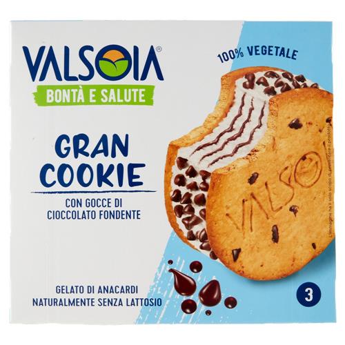 Valsoia Bontà e Salute Gran Cookie con Gocce di Cioccolato Fondente 3 x 90 g